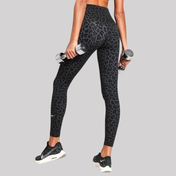 Nike One Dri-FIT High-Rise Printed Leopard Leggings  Women's Pants XL - Picture 2 of 10